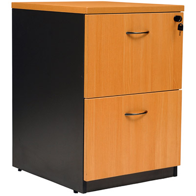 Image for OXLEY FILING CABINET 2 DRAWER 476 X 550 X 715MM BEECH/IRONSTONE from Challenge Office Supplies