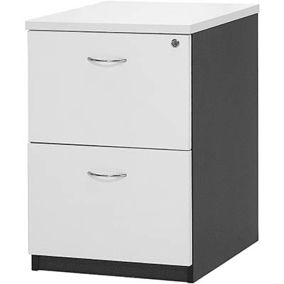 Image for OXLEY FILING CABINET 2 DRAWER 476 X 550 X 715MM WHITE/IRONSTONE from ONET B2C Store