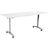 summit flip top table 1800 x 750mm white