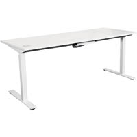 summit electric sit to stand straight desk 1800 x 750mm white/white