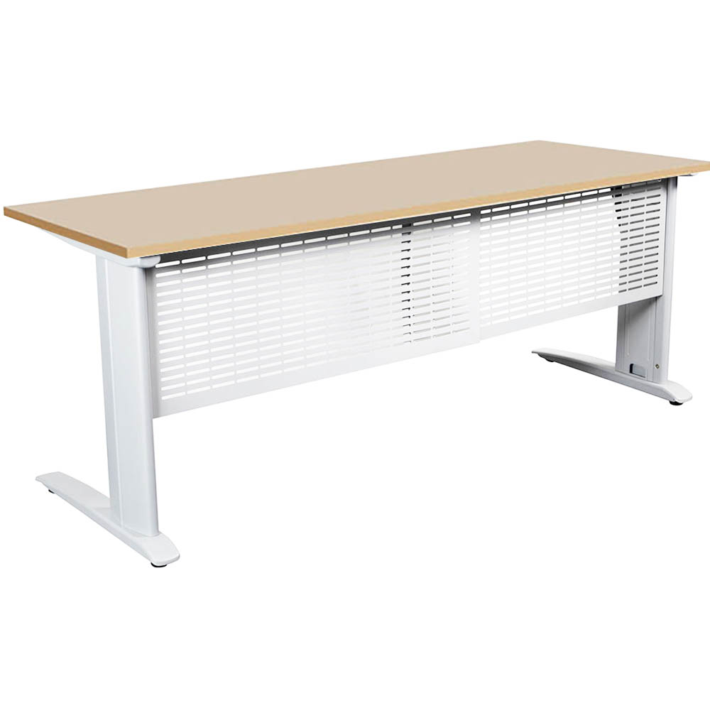 Image for SUMMIT OPEN DESK WITH METAL C-LEGS 1800 X 750MM BEECH/WHITE from BusinessWorld Computer & Stationery Warehouse