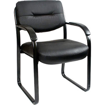 Image for YS DESIGN CLIENT VISITOR CHAIR MEDIUM BACK ARMS PU BLACK from Challenge Office Supplies