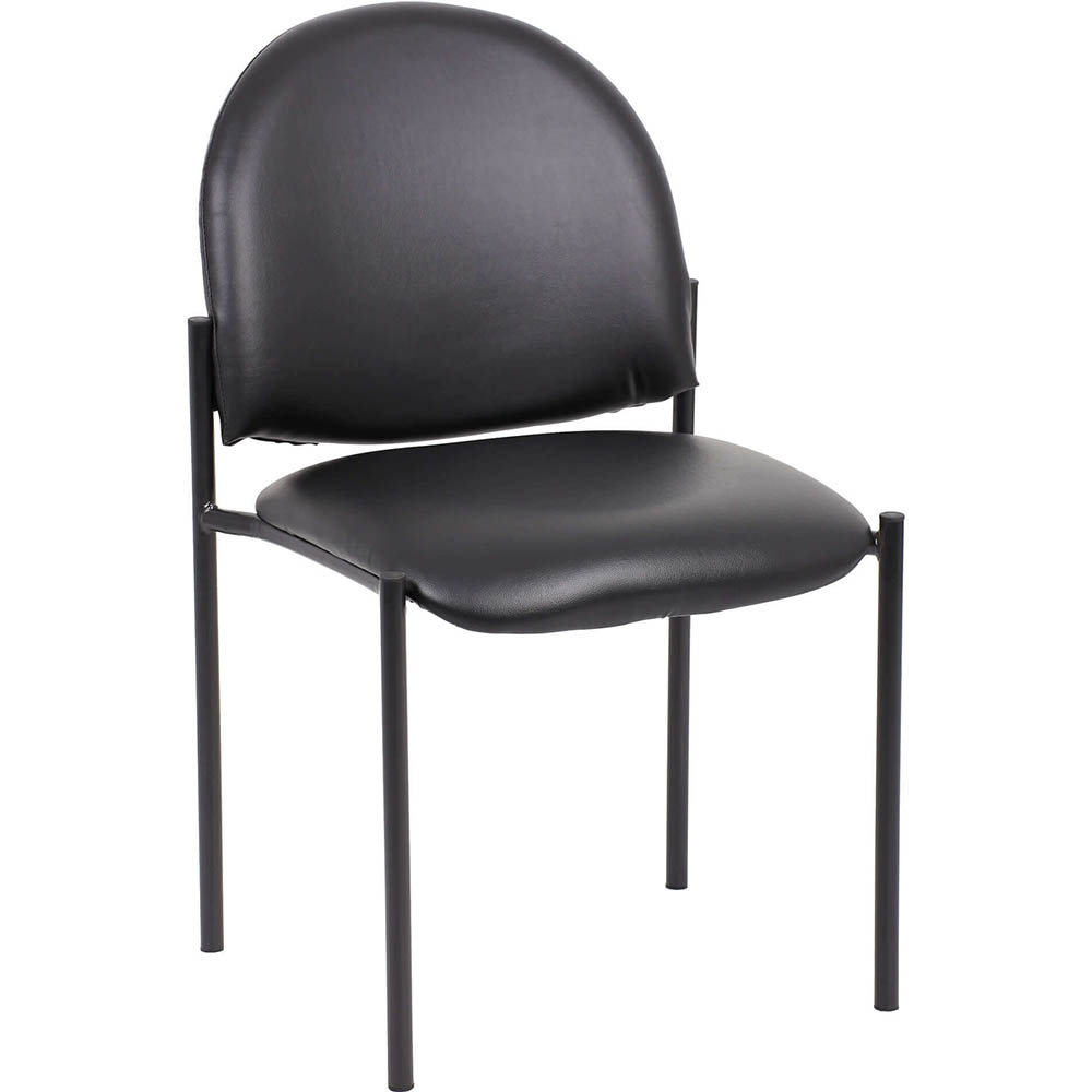 Image for YS DESIGN STACKING VISITORS CHAIR MEDIUM BACK PU BLACK from Australian Stationery Supplies