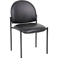 ys design stacking visitors chair medium back pu black