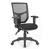 ys design halo clerical chair high mesh back with adjustable arms black