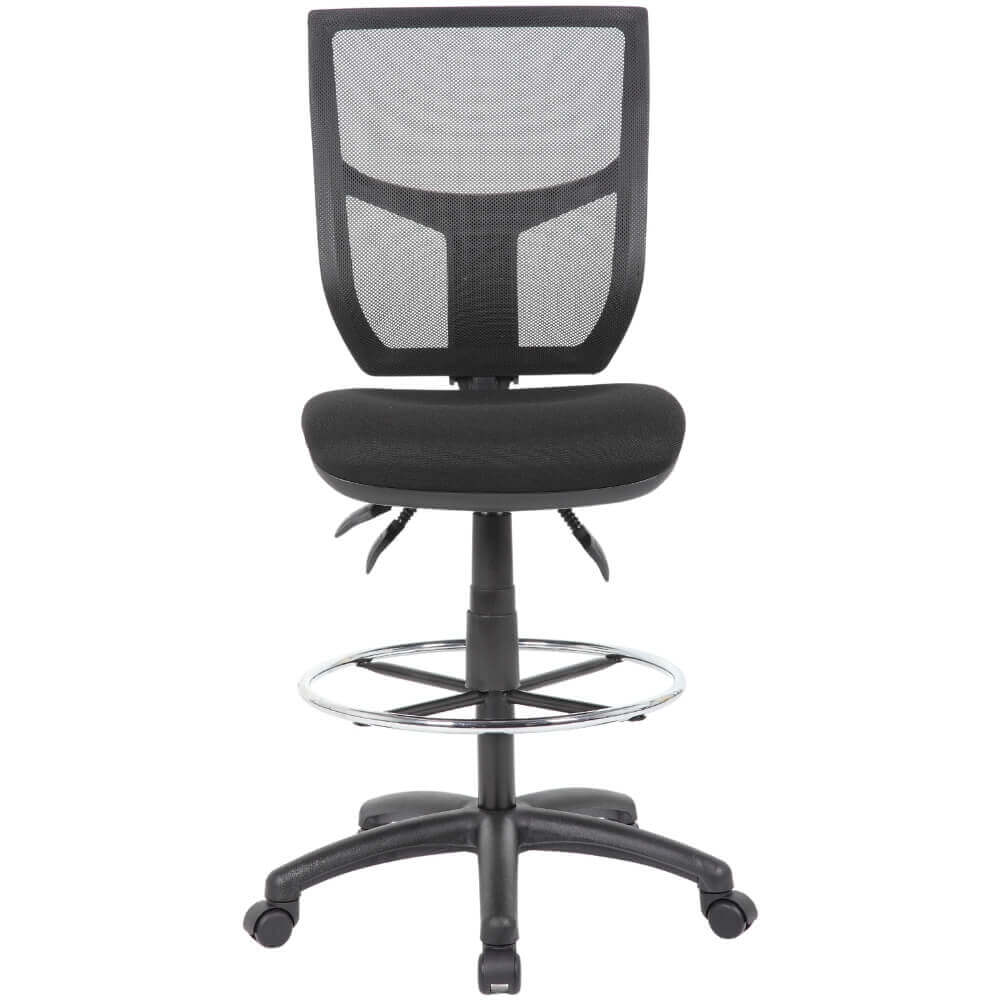 Image for YS DESIGN HALO DRAFTING CHAIR WITH DRAFTING KIT HIGH MESH BACK BLACK from Eastland Office Supplies