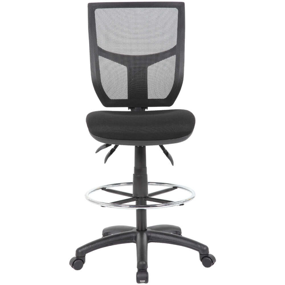 Image for YS DESIGN HALO DRAFTING CHAIR WITH DRAFTING KIT HIGH MESH BACK BLACK from Australian Stationery Supplies