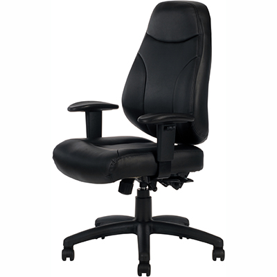 Image for PRESTON MANAGERIAL CHAIR HIGH BACK ARMS PU BLACK from Office Heaven