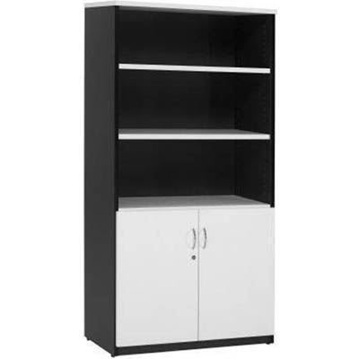 Image for OXLEY HALF DOOR STATIONERY CUPBOARD 900 X 450 X 1800MM WHITE/IRONSTONE from ALLBIZ Office Supplies