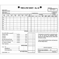 zions 44 time and pay sheets 175 x 215mm pack 100