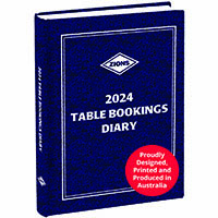 zions 2024 table bookings diary 2-page per day 300 x 210mm blue
