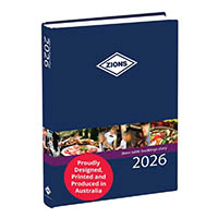 zions 2024 table bookings diary 2-page per day 300 x 210mm blue