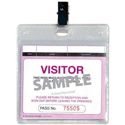 Image for ZIONS WCVSFR VISITORS PASS PLASTIC WALLETS PACK 25 from That Office Place PICTON