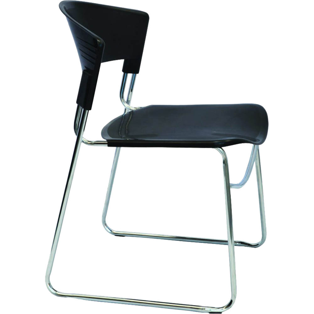 Image for RAPIDLINE ZOLA CHAIR PLASTIC STACKING LINKING CHROME FRAME BLACK from BusinessWorld Computer & Stationery Warehouse