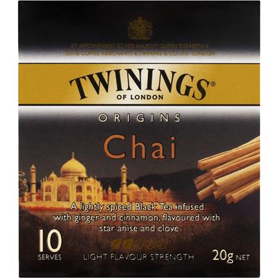 Image for TWININGS TEABAGS CHAI AND GREEN TEA PACK 10 from Buzz Solutions