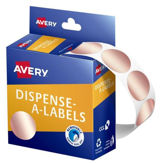 Image for AVERY DISPENSER LABELS CIRCLE 24MM ROSE GOLD PACK 250 from Buzz Solutions