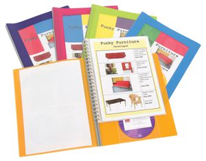 Image for MARBIG DISPLAY BOOK PROFESSIONAL SERIES REFILLABLE WITH FRAME ASSORTED COLOUR from Challenge Office Supplies