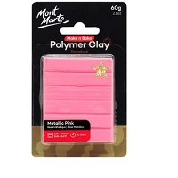 mm make n bake polymer clay 60g - metallic pink