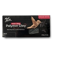 mm make n bake polymer clay 400g block - black