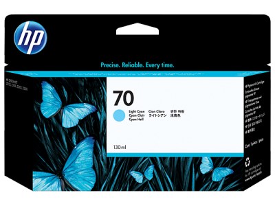 Image for HP #70 LIGHT CYAN INK CARTRIDGE 130ML from Mitronics Corporation