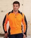 Image for MENS COMMANDO MICROFIBRE POLO LONG SLEEVE ORANGE/NAVY SHIRT - SIZE XL from Olympia Office Products