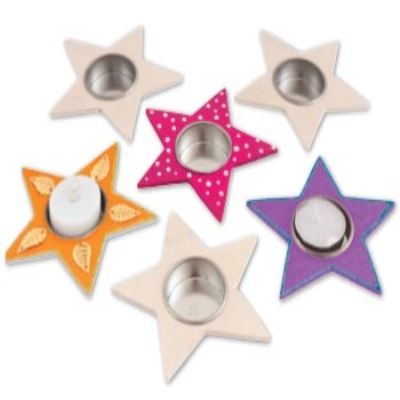 Image for STAR WOODEN TEALIGHT HOLDERS (PACK OF 6) from Olympia Office Products