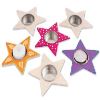 star wooden tealight holders (pack of 6)