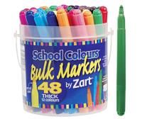 zart thick markers - school colours (tub 48)