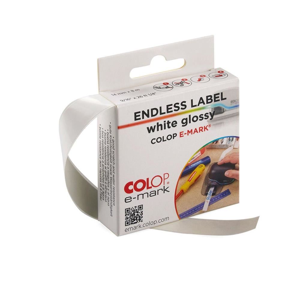 Image for COLOP E-MARK ENDLESS LABEL 14MM X 8M GLOSS WHITE from Olympia Office Products
