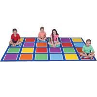 colour squares placement rug 24 squares 3m x 2m
